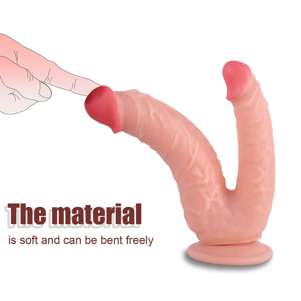 8in Realistic Double Sided Dildo Big PVC Lesbian Penis With Suction Cup