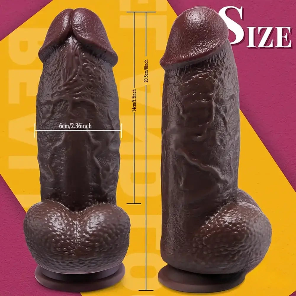 8in Realistic Ebony Big Thick Dildo For Couples Lesbian Sex Love