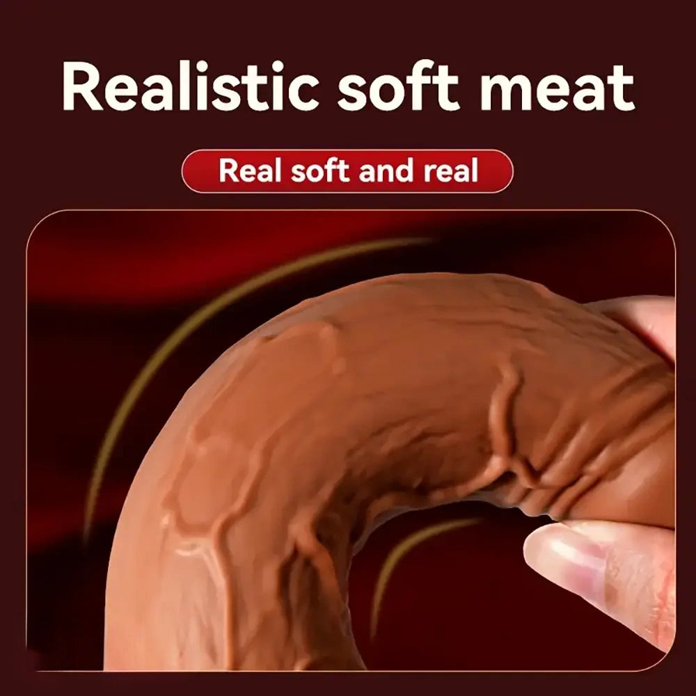 8in Realistic Texture Liquid Silicone Dildo Soft Elastic Cock Sex Toy