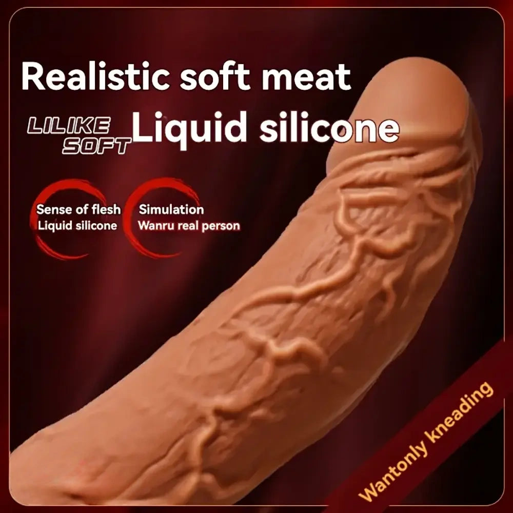 8in Realistic Texture Liquid Silicone Dildo Soft Elastic Cock Sex Toy