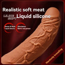 8in Realistic Texture Liquid Silicone Dildo Soft Elastic Cock Sex Toy