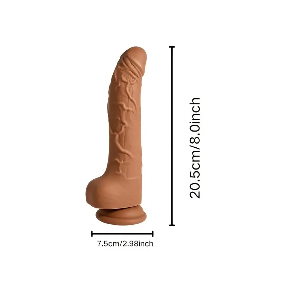 8in Realistic Texture Liquid Silicone Dildo Soft Elastic Cock Sex Toy
