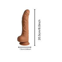 8in Realistic Texture Liquid Silicone Dildo Soft Elastic Cock Sex Toy