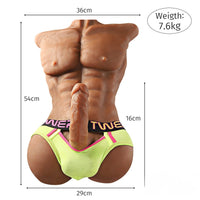 8in Rotation Lifelike Dildo 16.75lb Men Muscle Torso Sex Toy