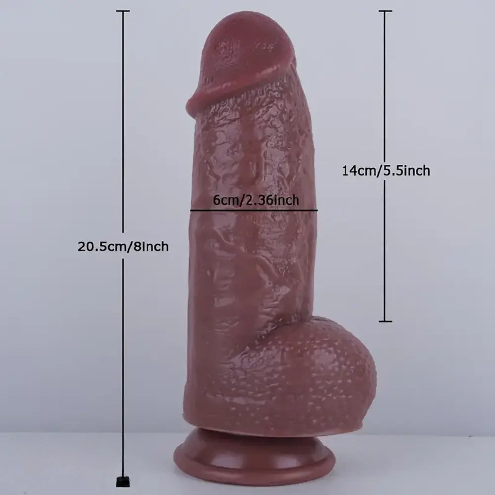 8in Short Thick Suction Cup Simulation Anal Penis PVC Cock Dildo
