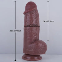 8in Short Thick Suction Cup Simulation Anal Penis PVC Cock Dildo
