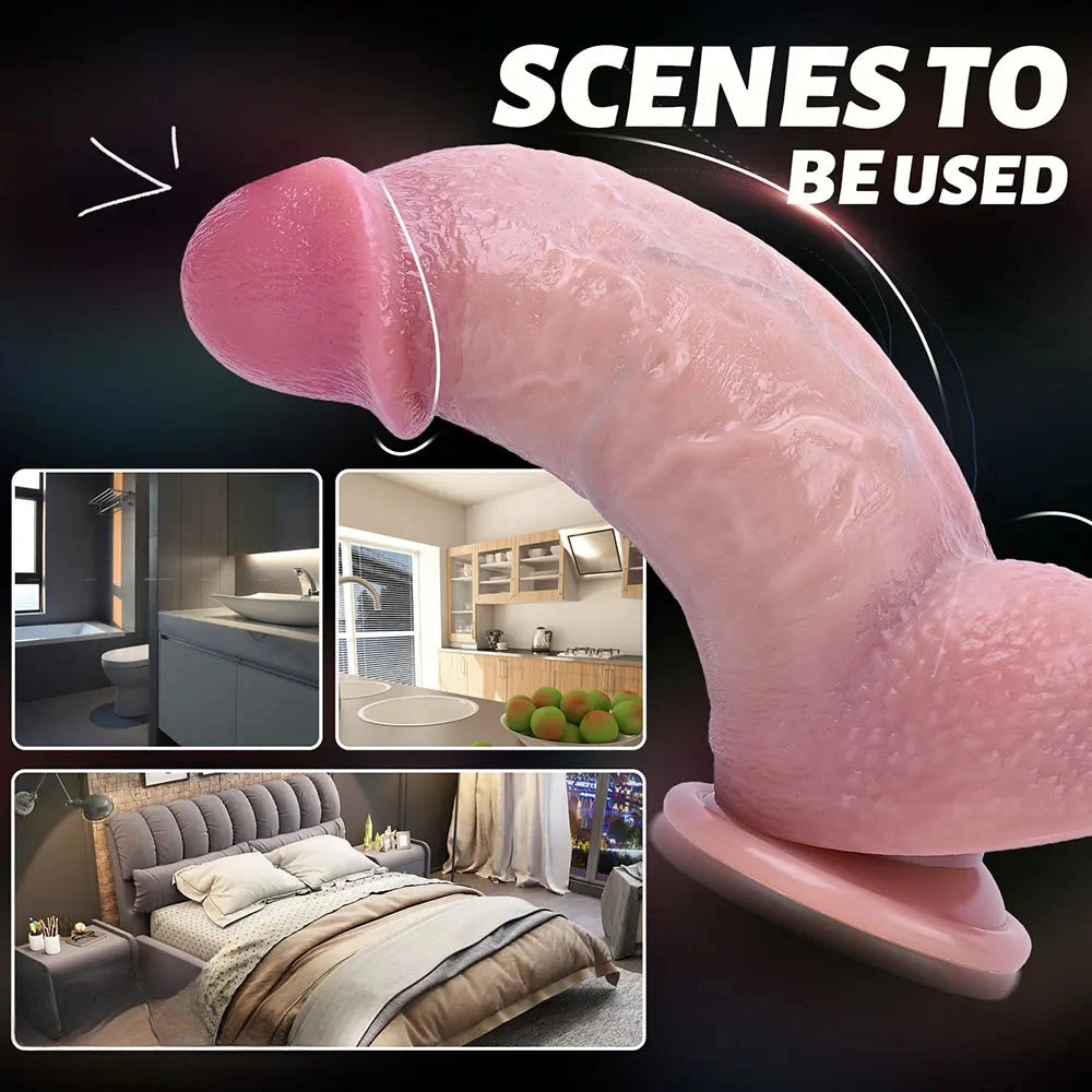 8in Silicone Soft Thick Lifelike Dildo For Female Masturbation Couple