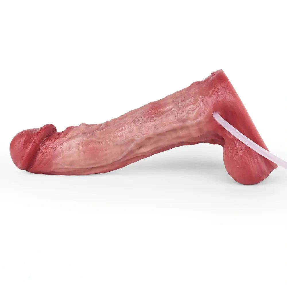 9.02in Realistic Penis Texture Dual Density Silicone Ejaculating Dildo