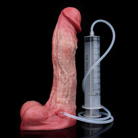 9.02in Realistic Penis Texture Dual Density Silicone Ejaculating Dildo