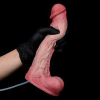 9.02in Realistic Penis Texture Dual Density Silicone Ejaculating Dildo