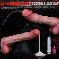 9.02in Realistic Penis Texture Dual Density Silicone Ejaculating Dildo