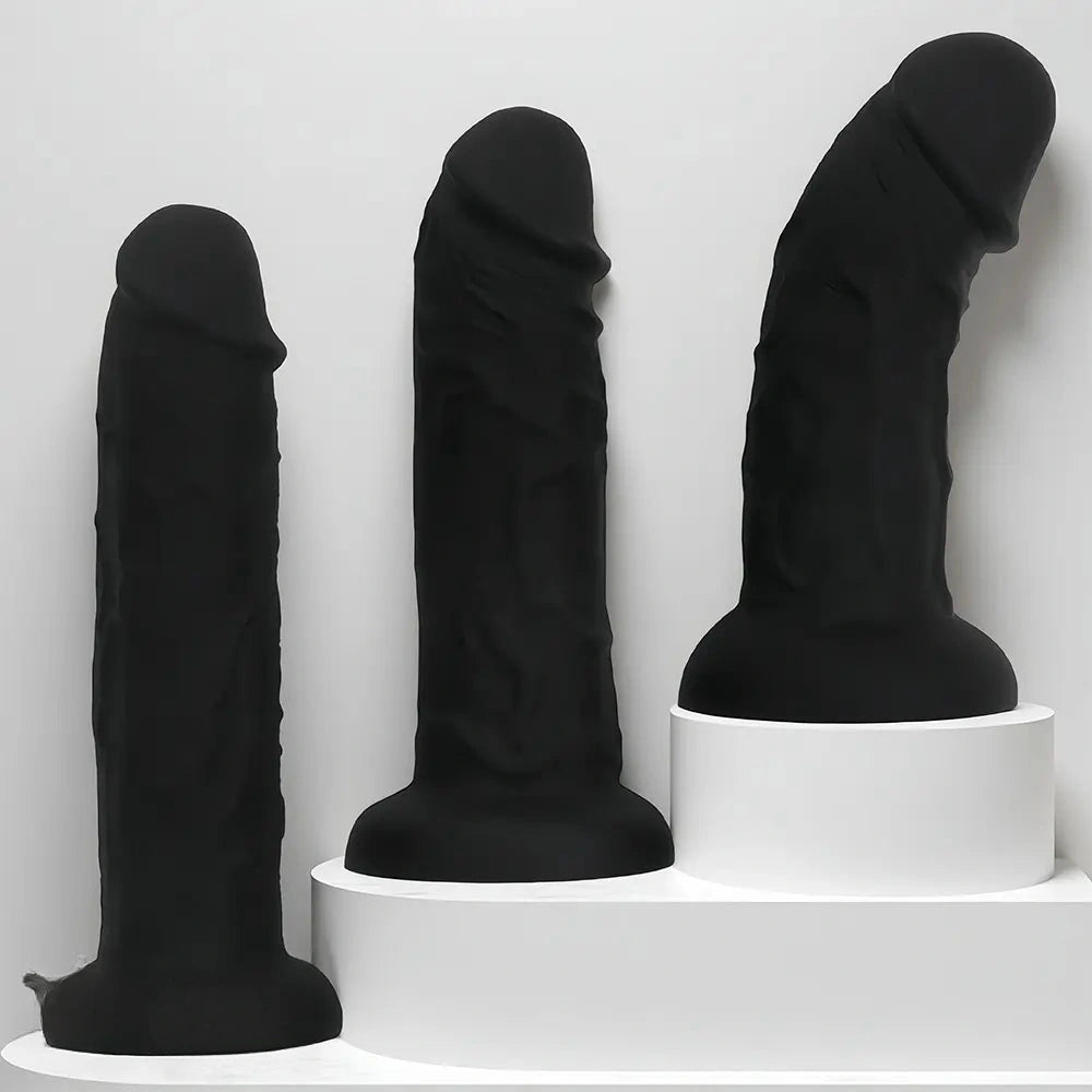 9.05in 10.03in 11.02in Thick Eggless Silicone Penis Dildo Adult Sex Toy