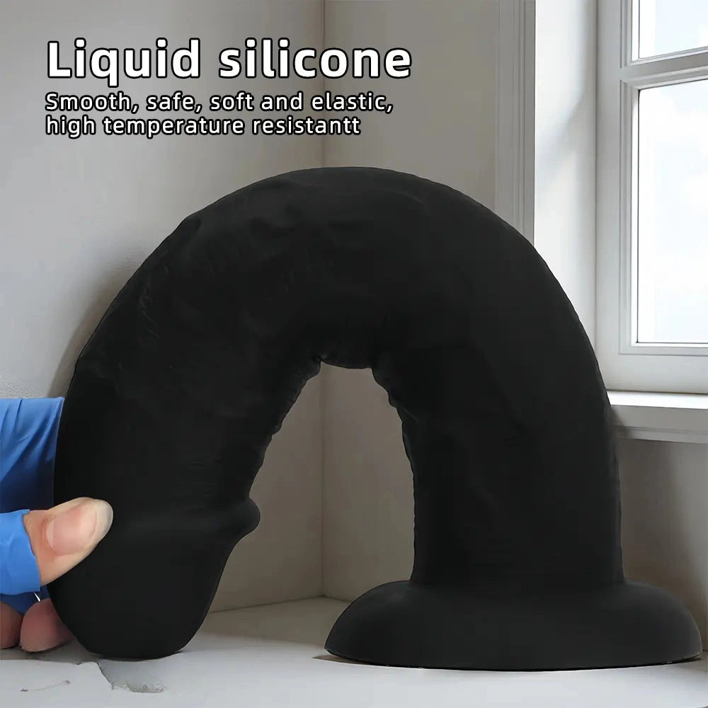 9.05in 10.03in 11.02in Thick Eggless Silicone Penis Dildo Adult Sex Toy