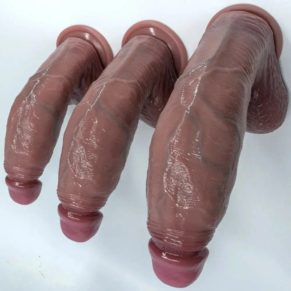 9.05in 10.23in 11.41in Strap on Realistic Soft Dildo Penis Masturbator For Adults