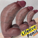 9.05in 10.23in 11.41in Strap on Realistic Soft Dildo Penis Masturbator For Adults