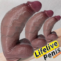 9.05in 10.23in 11.41in Strap on Realistic Soft Dildo Penis Masturbator For Adults
