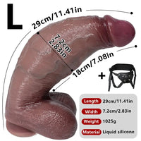 9.05in 10.23in 11.41in Strap on Realistic Soft Dildo Penis Masturbator For Adults