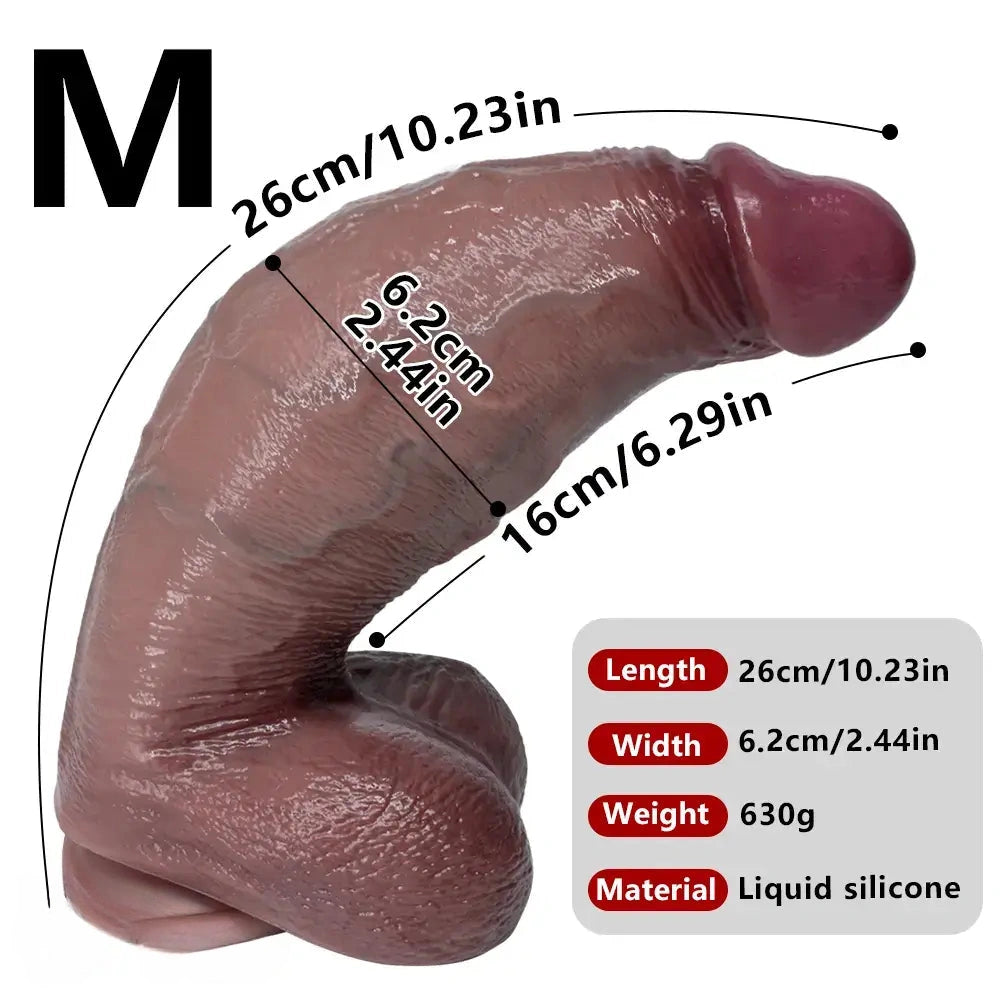 9.05in 10.23in 11.41in Strap on Realistic Soft Dildo Penis Masturbator For Adults
