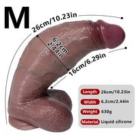 9.05in 10.23in 11.41in Strap on Realistic Soft Dildo Penis Masturbator For Adults