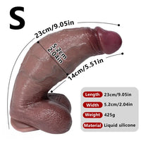 9.05in 10.23in 11.41in Strap on Realistic Soft Dildo Penis Masturbator For Adults