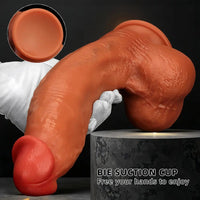 9.05in 10.23in 11.81in Oversized Curved Mushroom Head Silicone Dildo