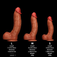 9.05in 10.23in 11.81in Oversized Curved Mushroom Head Silicone Dildo