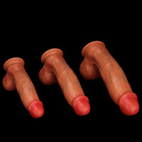 9.05in 10.23in 11.81in Oversized Curved Mushroom Head Silicone Dildo