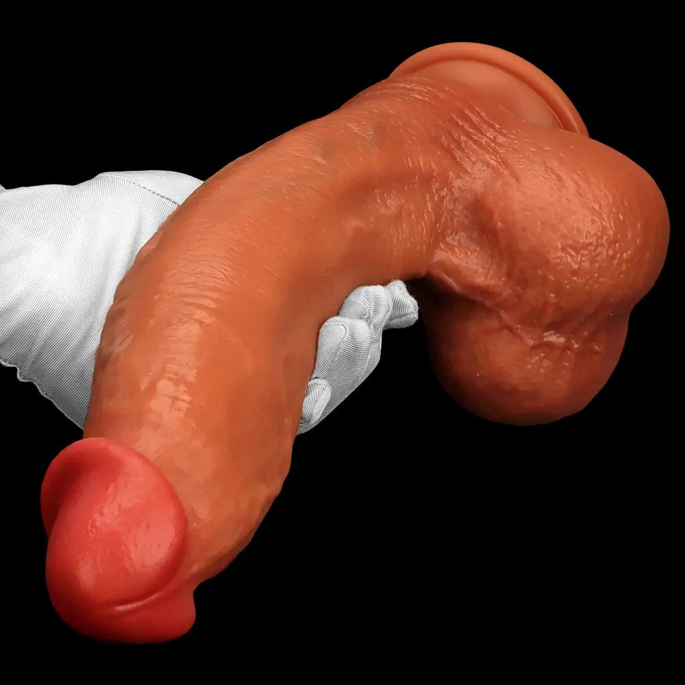 9.05in 10.23in 11.81in Oversized Curved Mushroom Head Silicone Dildo