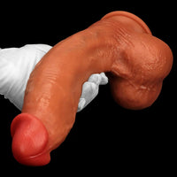 9.05in 10.23in 11.81in Oversized Curved Mushroom Head Silicone Dildo