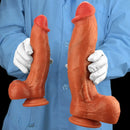 9.05in 10.23in 11.81in Oversized Curved Mushroom Head Silicone Dildo