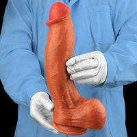 9.05in 10.23in 11.81in Oversized Curved Mushroom Head Silicone Dildo