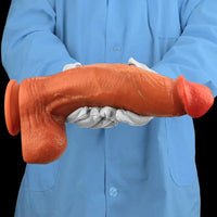 9.05in 10.23in 11.81in Oversized Curved Mushroom Head Silicone Dildo