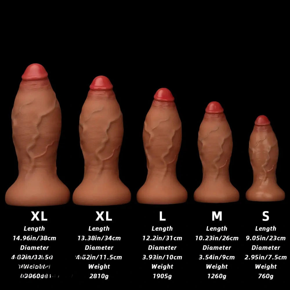 9.05in 10.23in 12.2in 13.38in 14.96in Huge Thick Long Mega Silicone Dildo