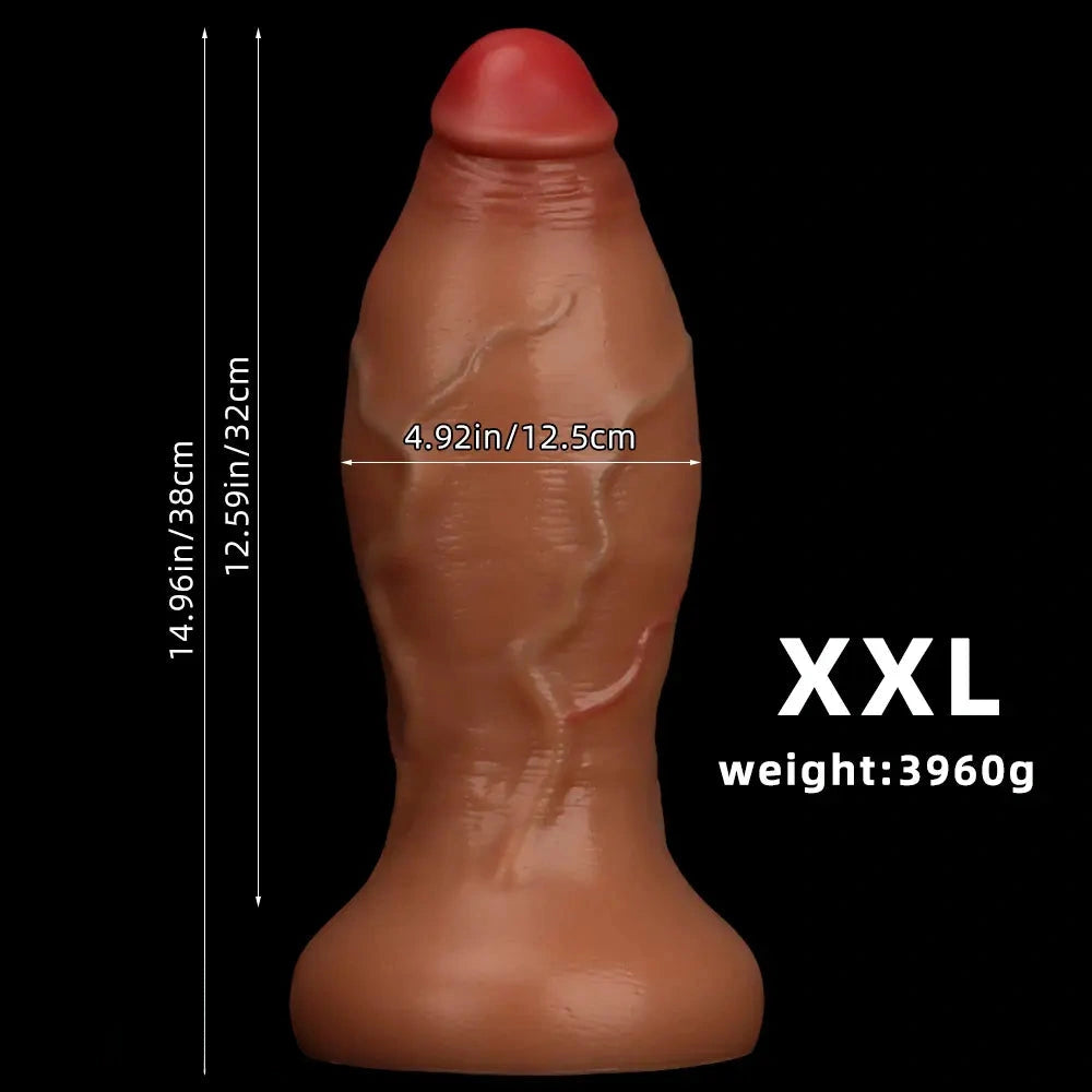 9.05in 10.23in 12.2in 13.38in 14.96in Huge Thick Long Mega Silicone Dildo