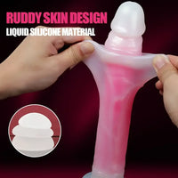 9.05in 10.23in Skin Sliding Foreskin Large Fluorescence Female Dildo