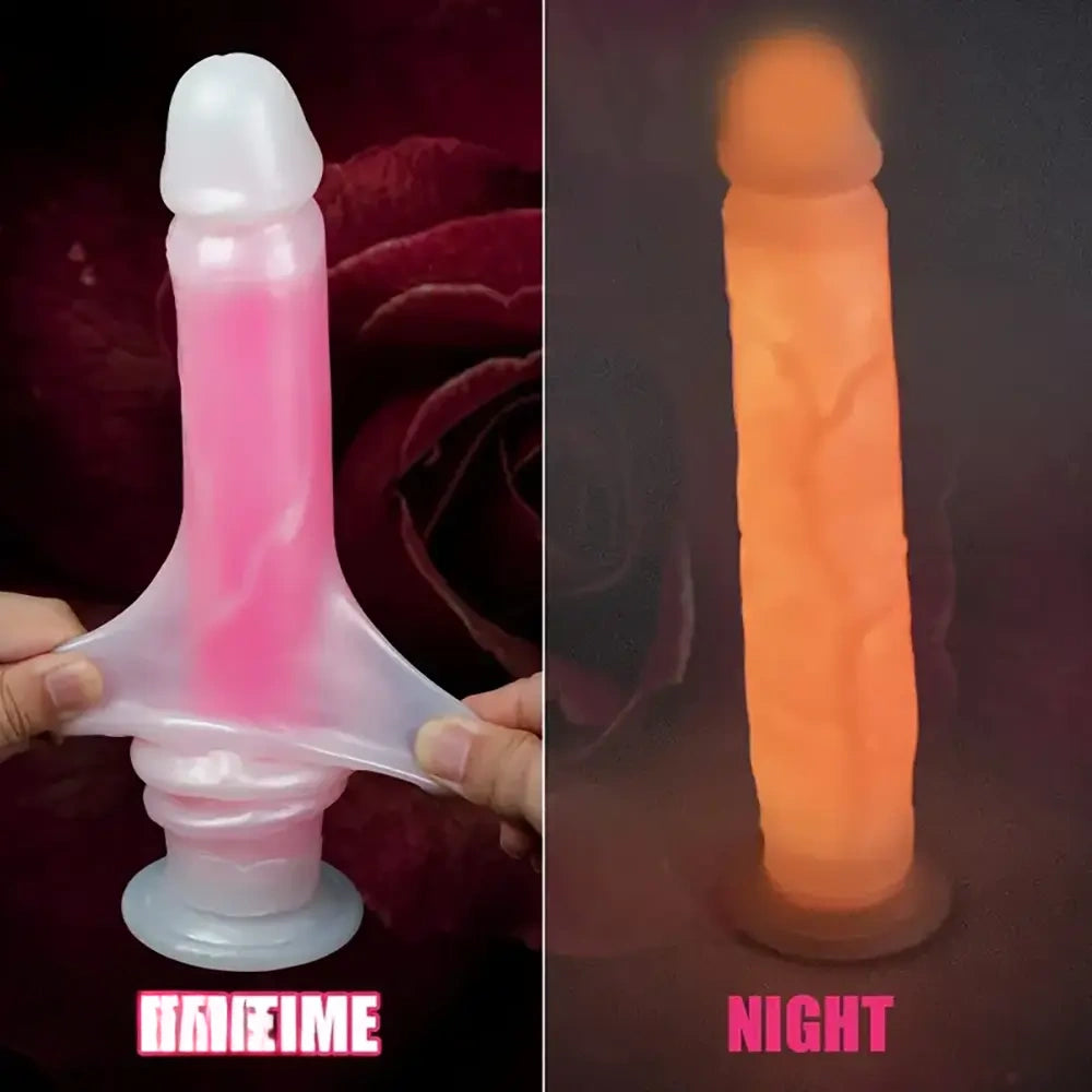 9.05in 10.23in Skin Sliding Foreskin Large Fluorescence Female Dildo