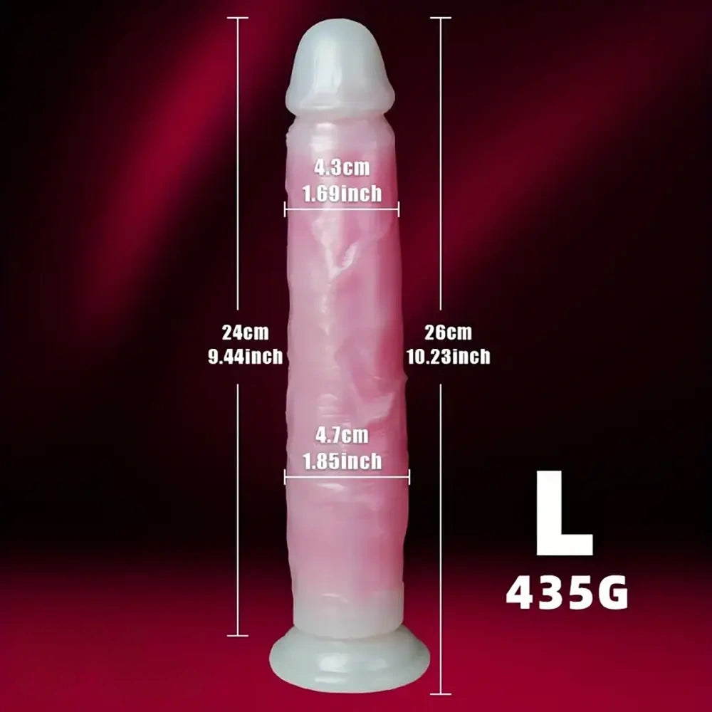 9.05in 10.23in Skin Sliding Foreskin Large Fluorescence Female Dildo