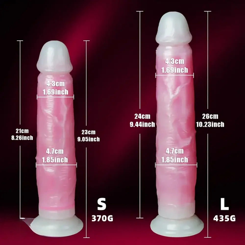 9.05in 10.23in Skin Sliding Foreskin Large Fluorescence Female Dildo