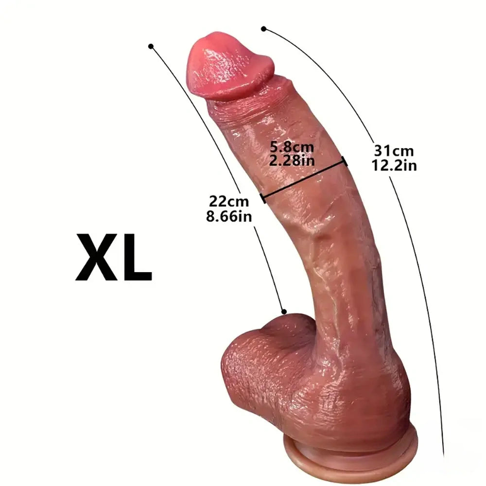 9.05in 10.43in 11.02in 12.2in 13.58in Soft Silicone Large Dildo