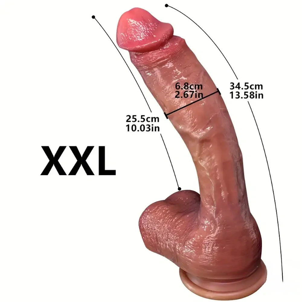 9.05in 10.43in 11.02in 12.2in 13.58in Soft Silicone Large Dildo
