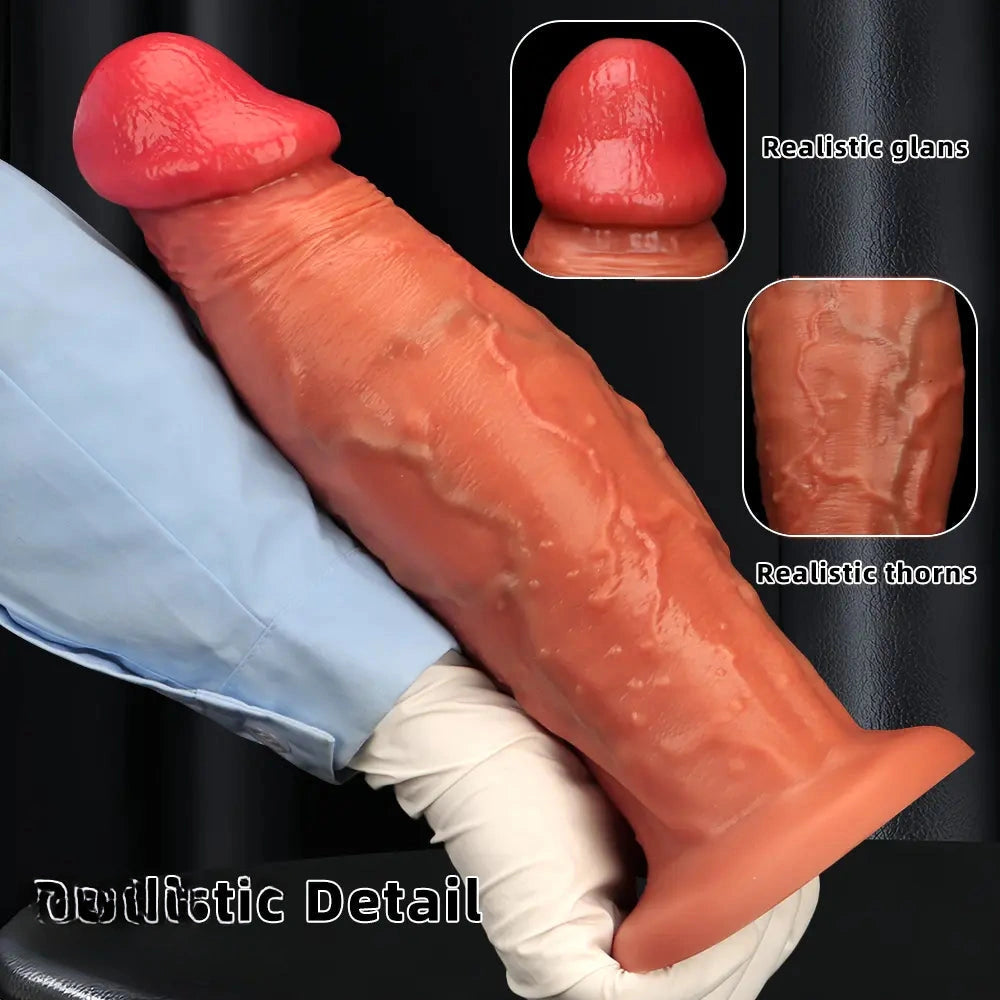 9.05in 10.62in 12.2in Eggless Extra Large Liquid Silicone Simulation Dildo