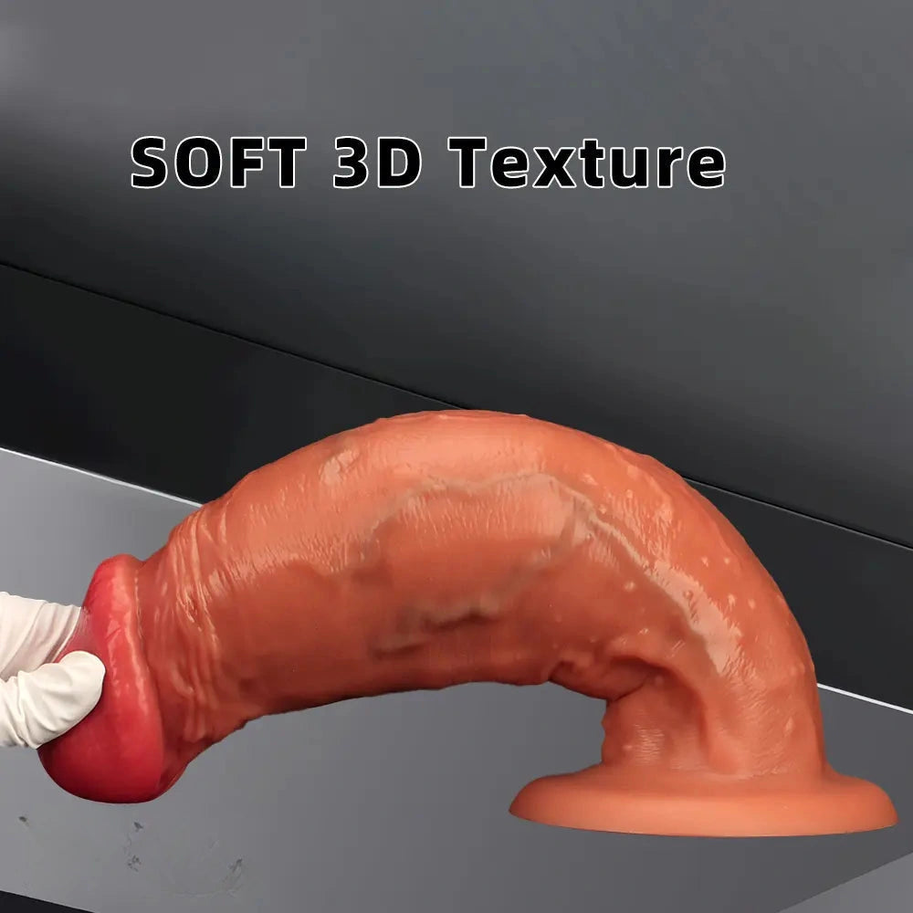 9.05in 10.62in 12.2in Eggless Extra Large Liquid Silicone Simulation Dildo