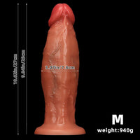 9.05in 10.62in 12.2in Eggless Extra Large Liquid Silicone Simulation Dildo