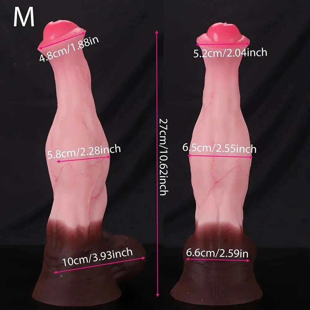 9.05in 10.62in 12.59in 14.96in Horse Knot Cock Dildo Big Silicone Odd Soft Dildo