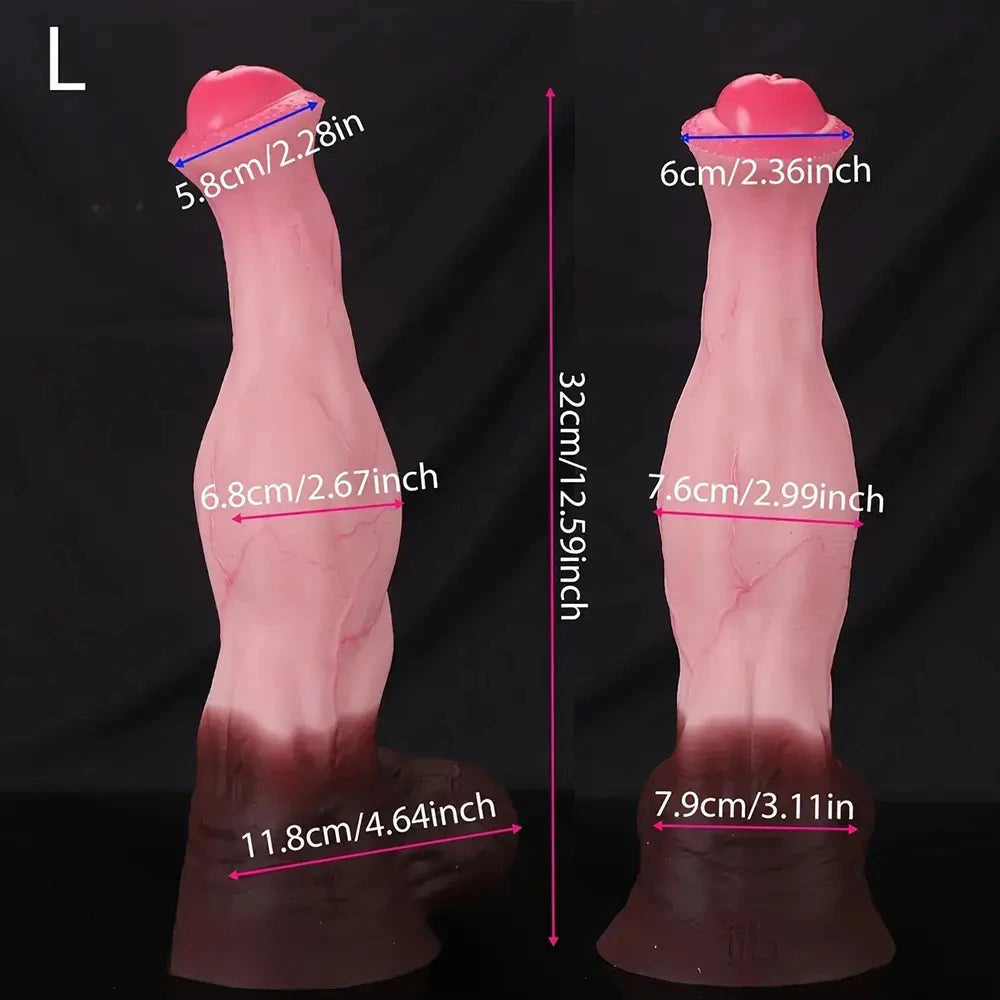 9.05in 10.62in 12.59in 14.96in Horse Knot Cock Dildo Big Silicone Odd Soft Dildo