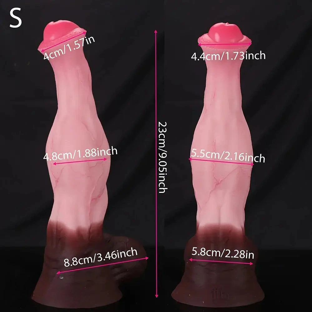 9.05in 10.62in 12.59in 14.96in Horse Knot Cock Dildo Big Silicone Odd Soft Dildo