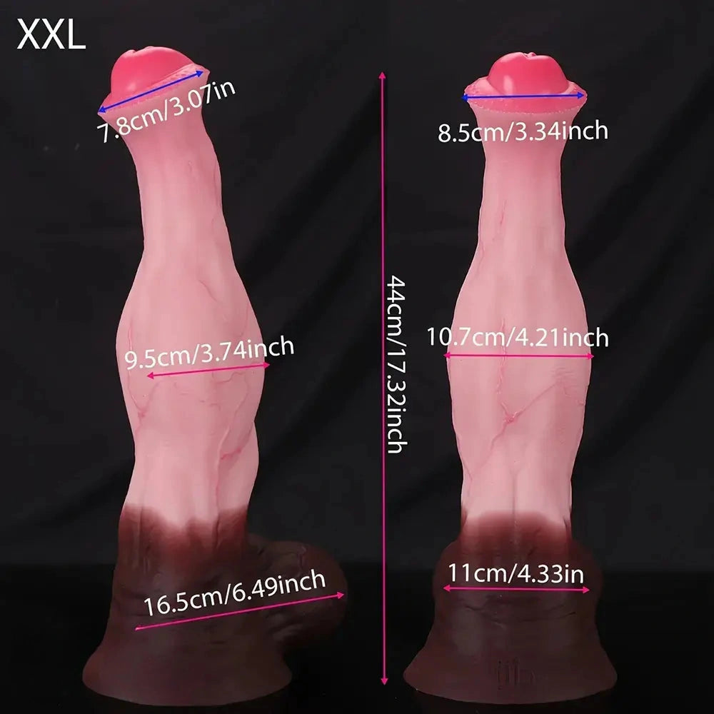 9.05in 10.62in 12.59in 14.96in Horse Knot Cock Dildo Big Silicone Odd Soft Dildo