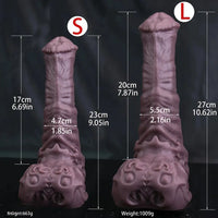 9.05in 10.62in Extra Large Horse Dildo with Pink Corundum & Purple Intestine