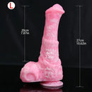 9.05in 10.62in Extra Large Horse Dildo with Pink Corundum & Purple Intestine