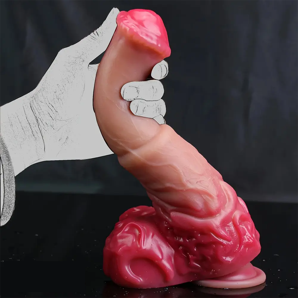 9.05in 10.62in Extra Large Horse Dildo with Pink Corundum & Purple Intestine